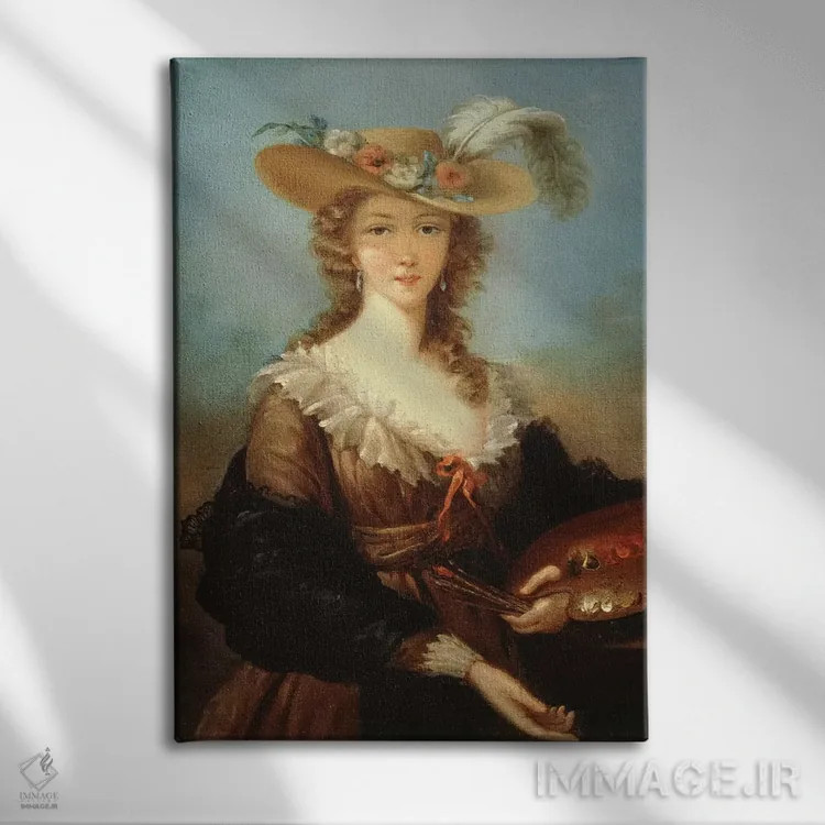 تابلو خودنگاره اثر الیزابت لوئیز ویژه لو برن (نقاش فرانسوی) - نمای روبهرو روی دیوار