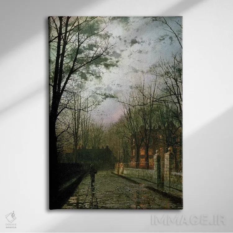 تابلو پس از باران اثر جان اتکینسون گریمشا - نمای روبهرو روی دیوار
