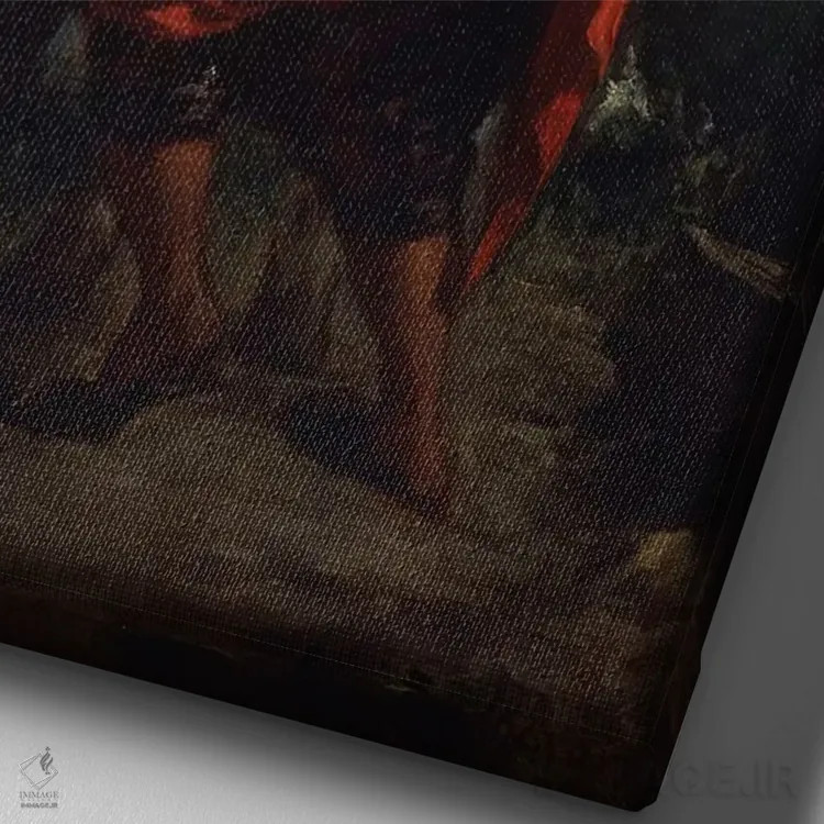 تابلو ,سامری نیکوکار اثر فرباوراند ویکتور اوژن دلاکروا (نقاش فرانسوی) - نمای نزدیک بافت بوم