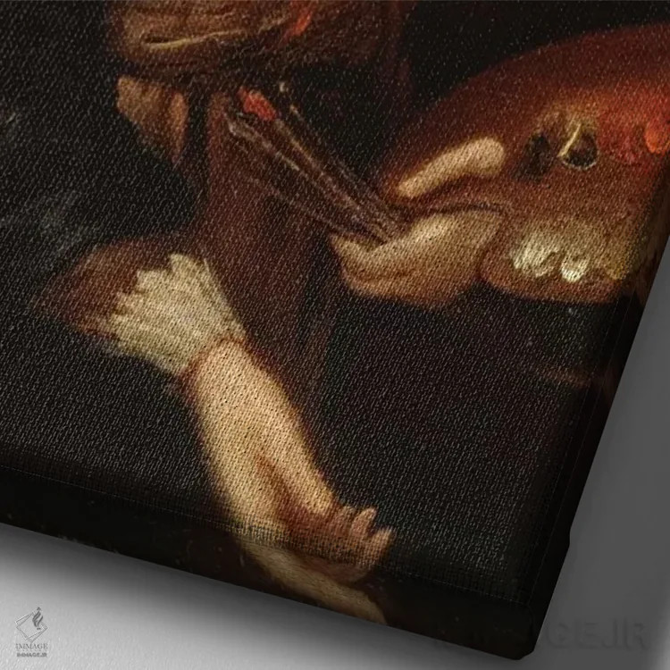 تابلو خودنگاره اثر الیزابت لوئیز ویژه لو برن (نقاش فرانسوی) - نمای نزدیک بافت بوم