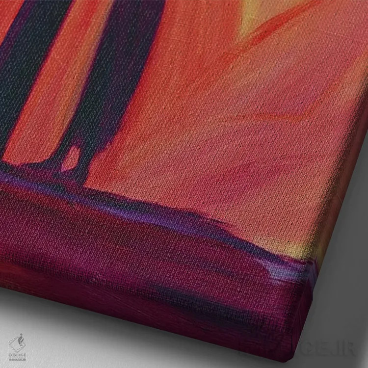 تابلو 1993,در رنجهایمان با اعتماد به محبت مسیح میتوانیم بر صلیب تکیه کنیم، ۱۹۹۳ اثر الیزابت وانگ - نمای نزدیک بافت بوم