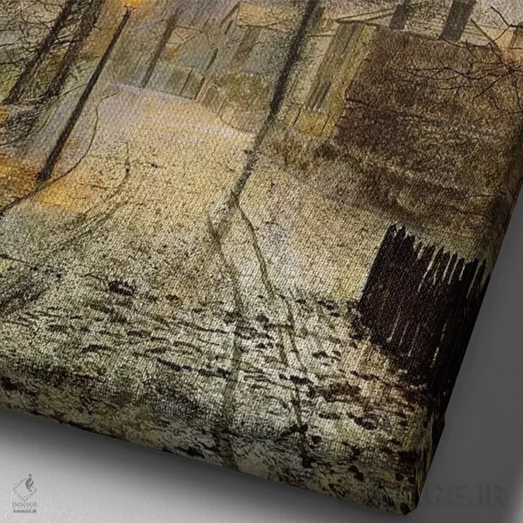 تابلو Bonchurch, Isle of Wight, 1878,قدمزنی در مهتاب، بانچرچ، جزیره وایت، ۱۸۷۸ اثر جان اتکینسون گریمشا - نمای نزدیک بافت بوم