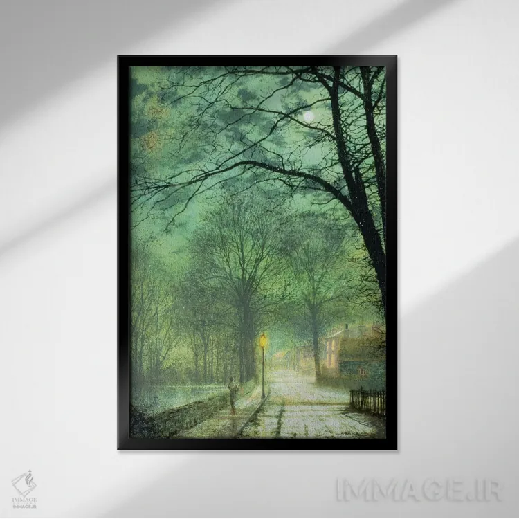 تابلو Ventnor, Isle of Wight,بانچرچ، ونتنور، جزیره وایت اثر جان اتکینسون گریمشا - نمای قابدار مشکی