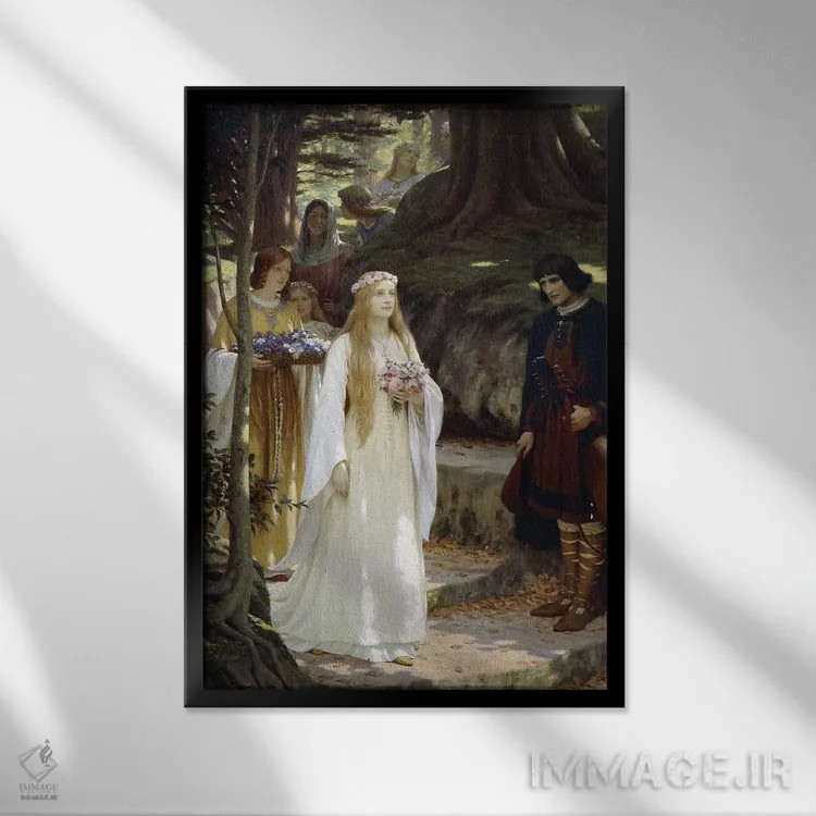 تابلو 1914,بانو زیبای من، ۱۹۱۴ اثر ادموند بلر لیتون - نمای قابدار مشکی