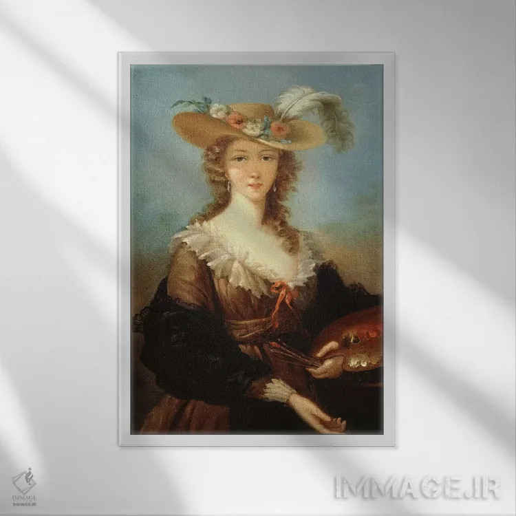 تابلو خودنگاره اثر الیزابت لوئیز ویژه لو برن (نقاش فرانسوی) - نمای قابدار سفید