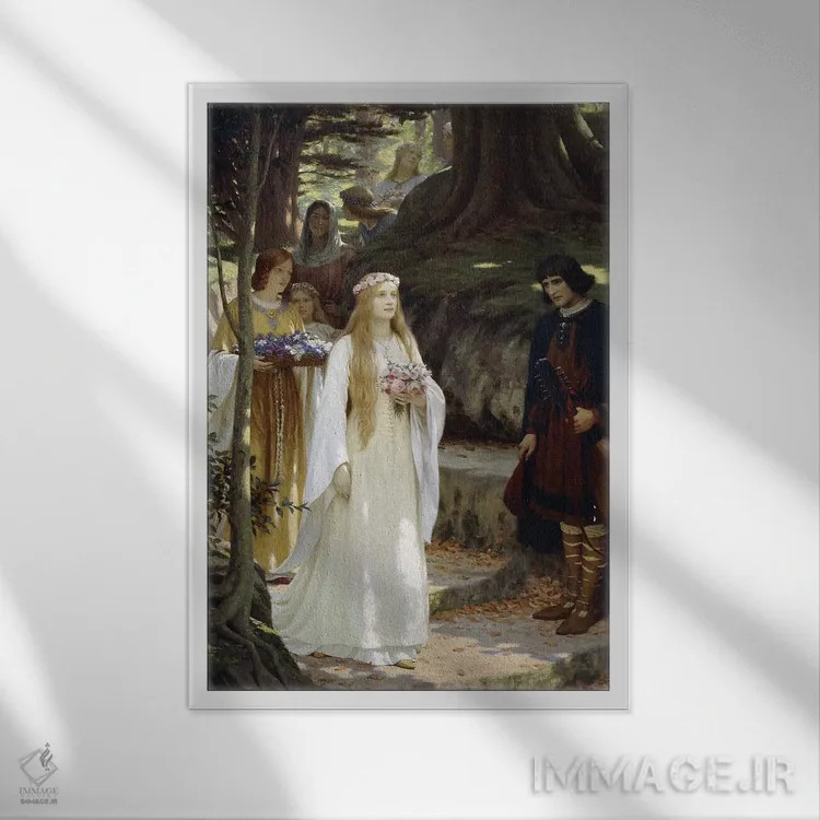 تابلو 1914,بانو زیبای من، ۱۹۱۴ اثر ادموند بلر لیتون - نمای قابدار سفید