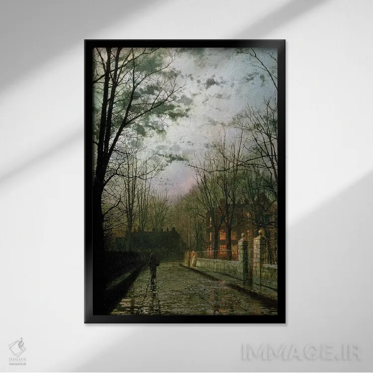 تابلو پس از باران اثر جان اتکینسون گریمشا - نمای قابدار مشکی