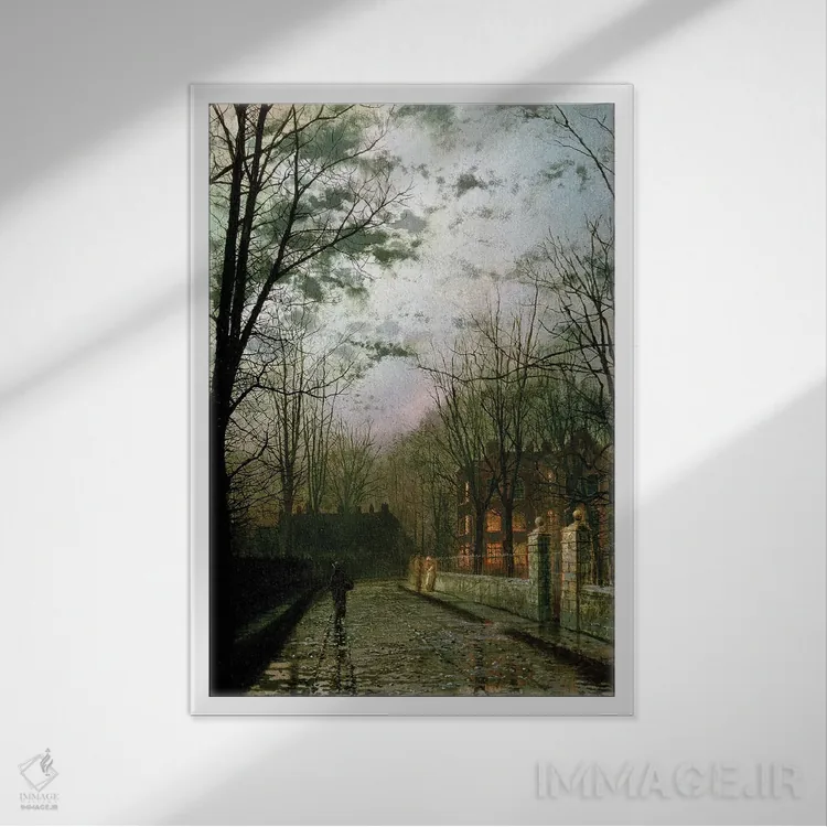 تابلو پس از باران اثر جان اتکینسون گریمشا - نمای قابدار سفید