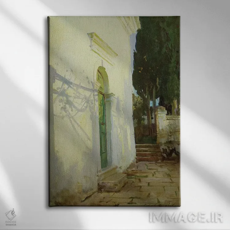 تابلو سایهها بر دیوار در کورفو اثر جان سینگر سارجنت (نقاش پرتره آمریکایی) - نمای روبهرو روی دیوار