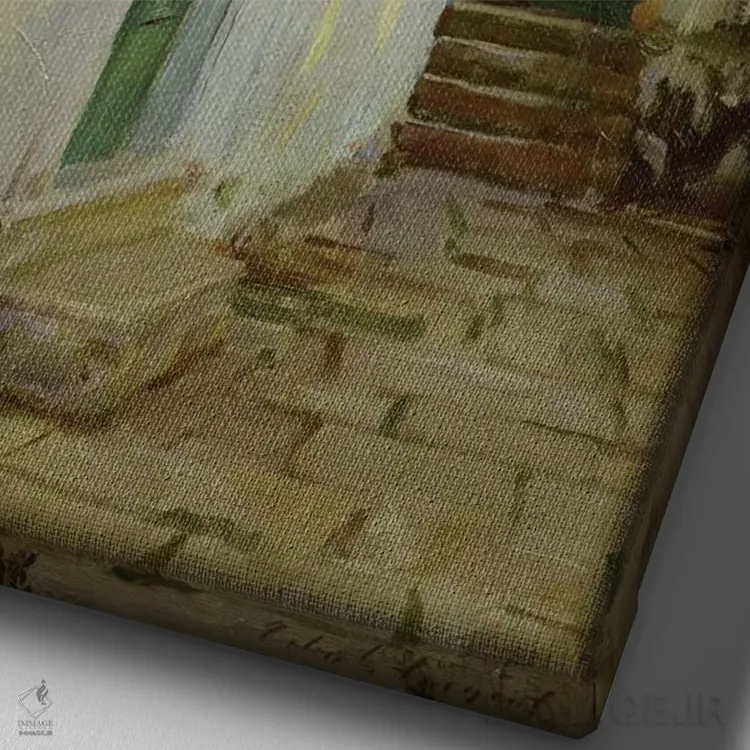 تابلو سایهها بر دیوار در کورفو اثر جان سینگر سارجنت (نقاش پرتره آمریکایی) - نمای نزدیک بافت بوم