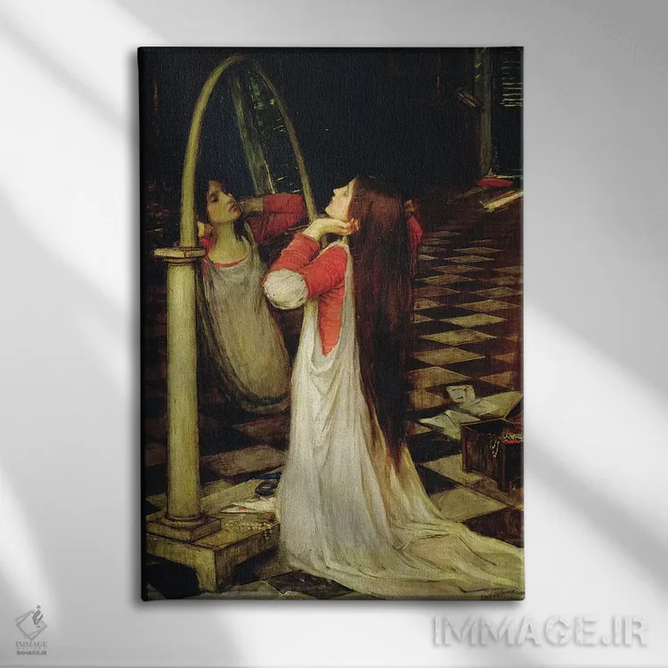 تابلو c.1897,ماریانا در جنوب، حدود ۱۸۹۷ اثر جان ویلیام واترهاوس (نقاش انگلیسی سبک پره-رافائلیت) - نمای روبهرو روی دیوار