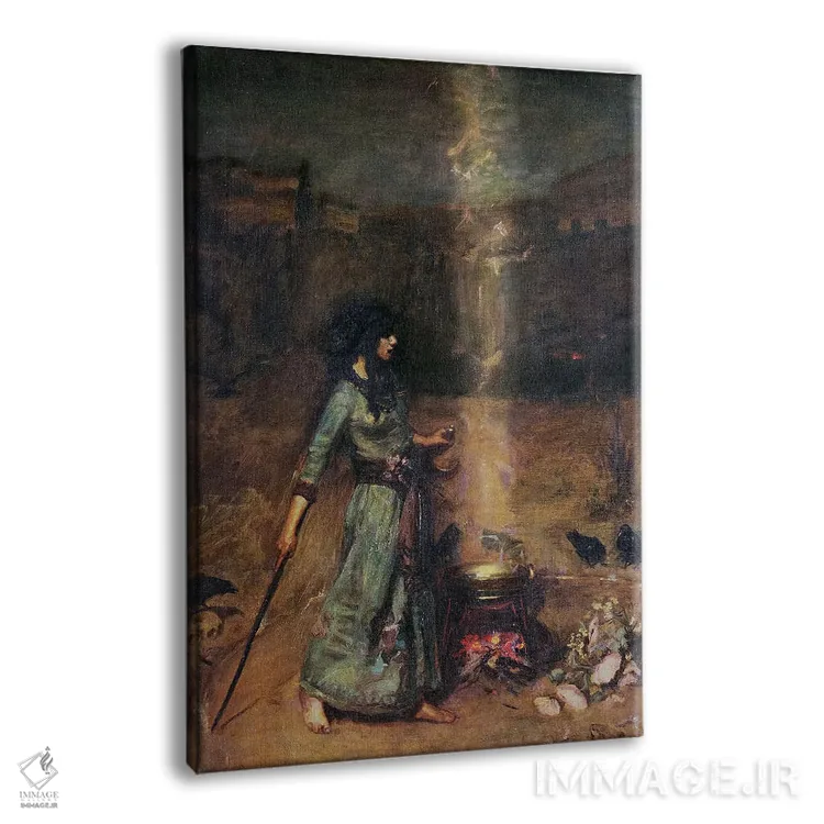 تابلو دایره جادویی اثر جان ویلیام واترهاوس (نقاش انگلیسی سبک پره-رافائلیت) - نمای پرسپکتیو محصول