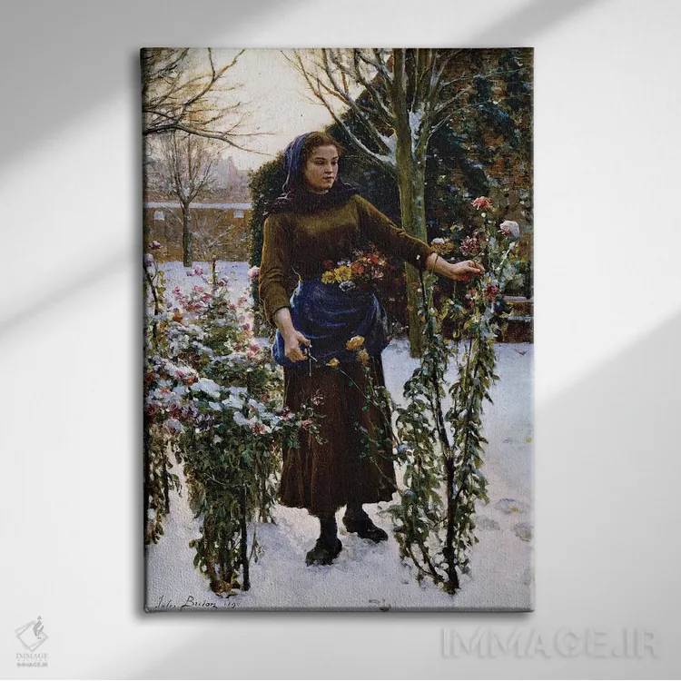 تابلو 1890,آخرین گلها، ۱۸۹۰ اثر ژول برتون - نمای روبهرو روی دیوار