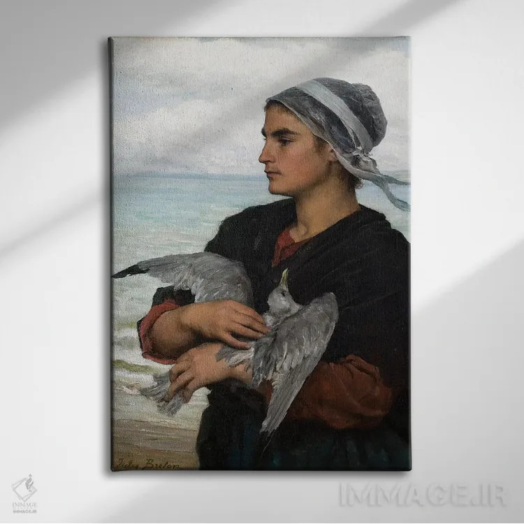 تابلو 1878,مرغ دریایی زخمی، ۱۸۷۸ اثر ژول برتون - نمای روبهرو روی دیوار