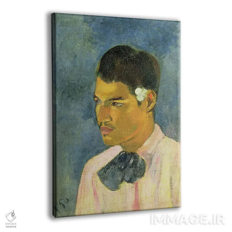 تابلو 1891,جوانی با گلی پشت گوش، ۱۸۹۱ اثر پل گوگن - نمای پرسپکتیو محصول