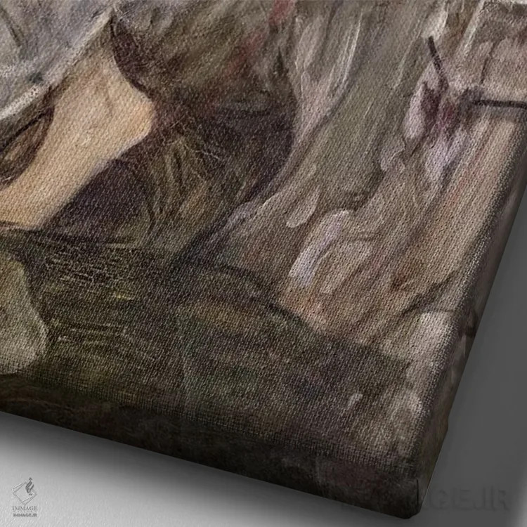 تابلو c.1909,گردنبند، حدود ۱۹۰۹ اثر جان ویلیام واترهاوس (نقاش انگلیسی سبک پره-رافائلیت) - نمای نزدیک بافت بوم