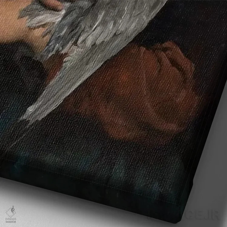 تابلو 1878,مرغ دریایی زخمی، ۱۸۷۸ اثر ژول برتون - نمای نزدیک بافت بوم