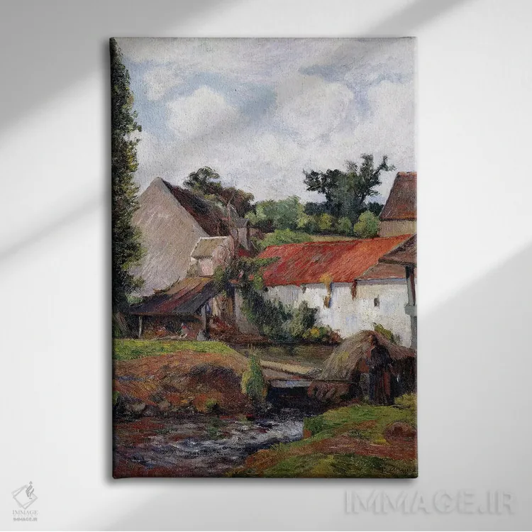 تابلو 1883,مزرعه در اسنی، ۱۸۸۳ اثر پل گوگن - نمای روبهرو روی دیوار