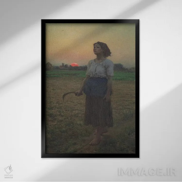 تابلو 1884,آواز چکاوک، ۱۸۸۴ اثر ژول برتون - نمای قابدار مشکی