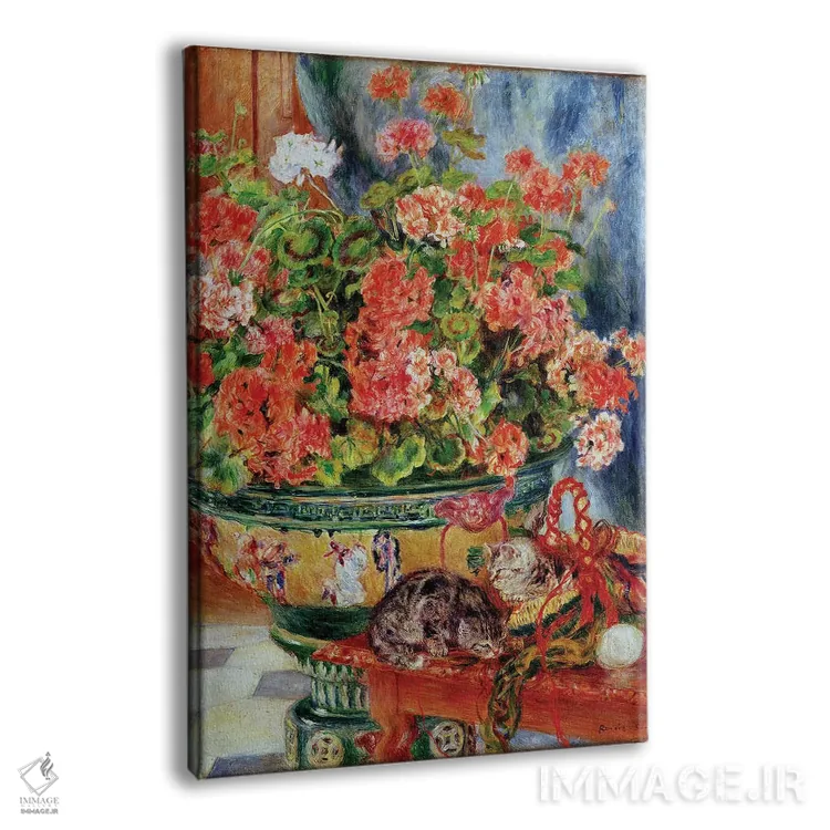 تابلو 1881,شمعدانی و گربهها، ۱۸۸۱ اثر پیر-اوگوست رنوار - نمای پرسپکتیو محصول