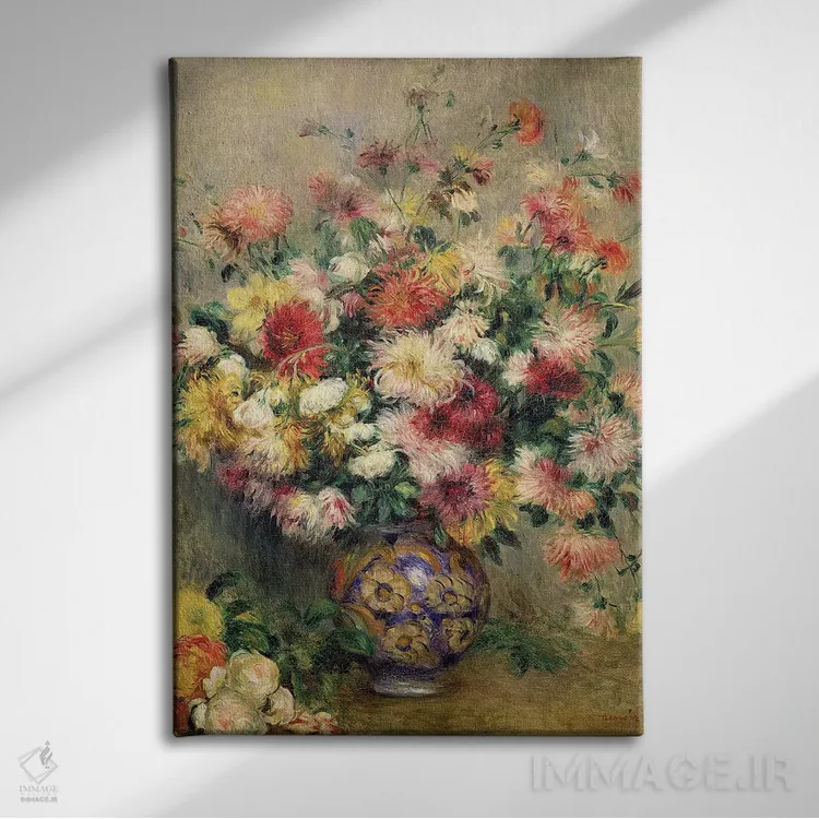 تابلو گلهای کوکب اثر پیر-اوگوست رنوار - نمای روبهرو روی دیوار