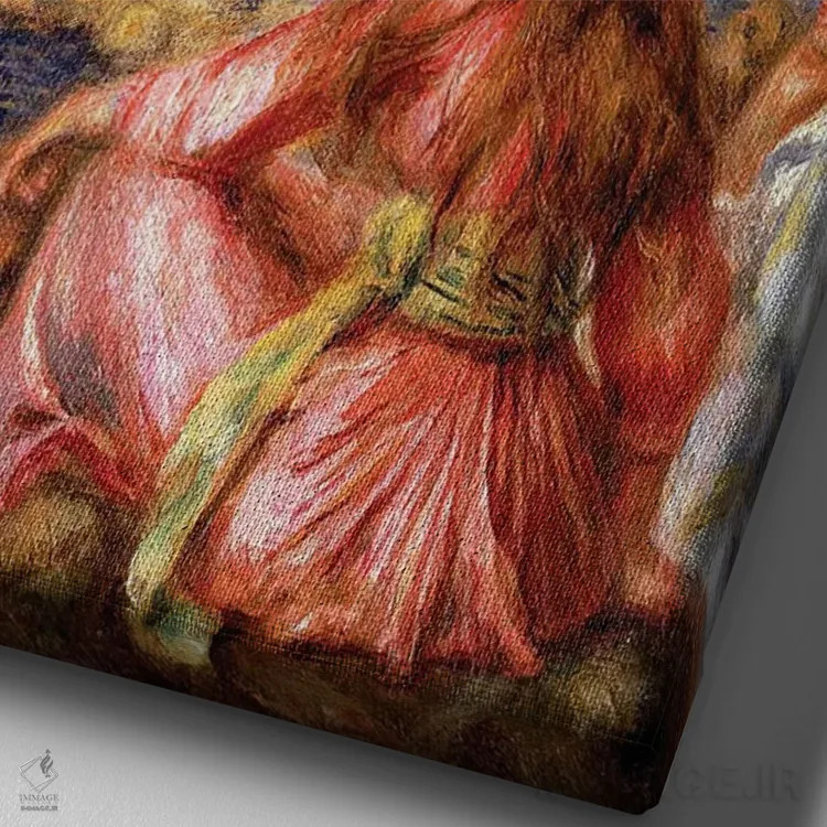 تابلو 1892,شناگران، ۱۸۹۲ اثر پیر-اوگوست رنوار - نمای نزدیک بافت بوم