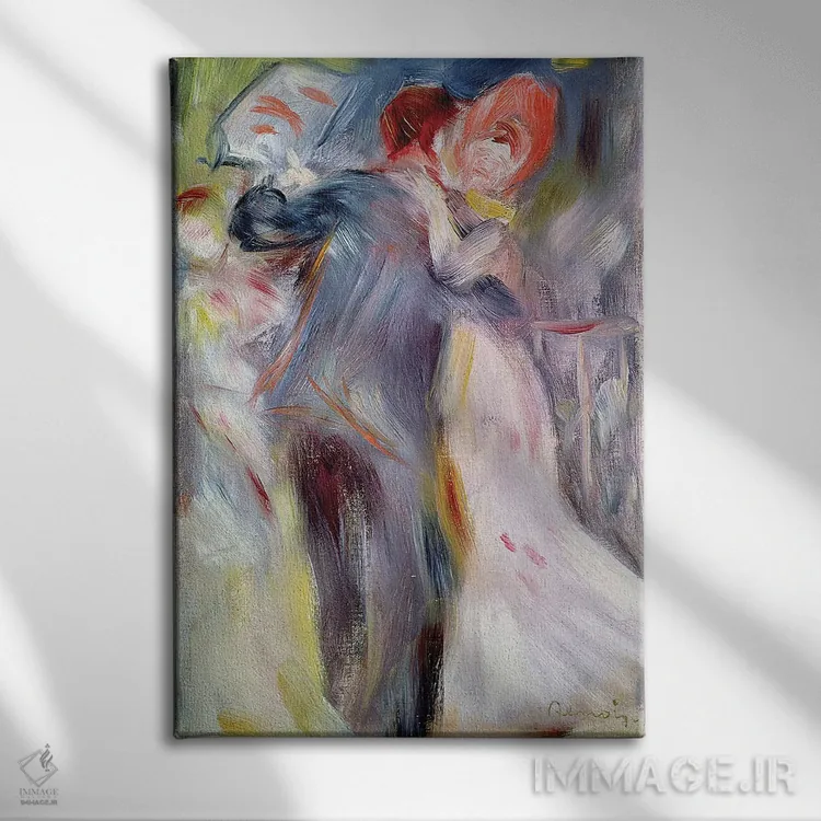 تابلو c.1882-3,رقص در روستا، حدود ۱۸۸۲-۱۸۸۳ اثر پیر-اوگوست رنوار - نمای روبهرو روی دیوار