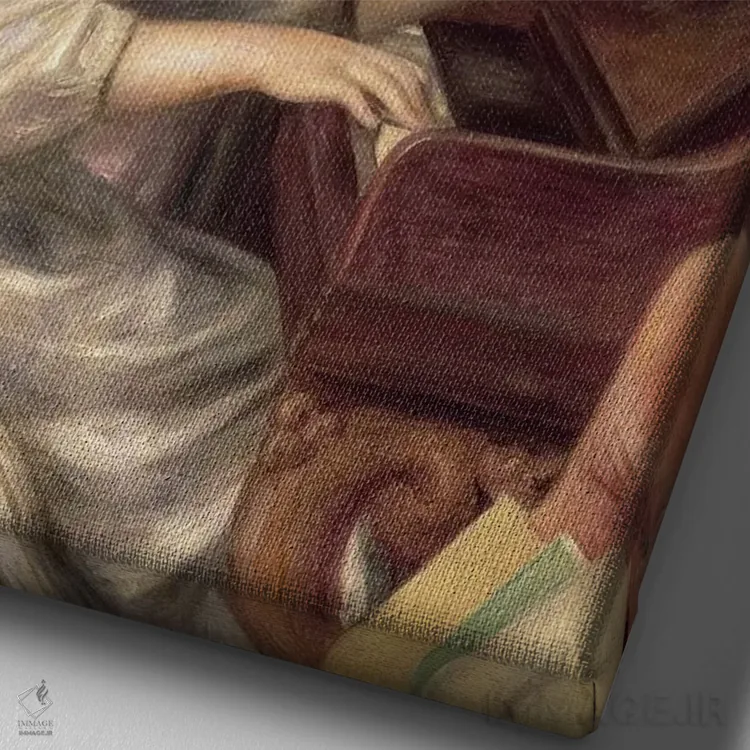 تابلو دختران جوان پشت پیانو، ۱۸۹۲ اثر پیر-اوگوست رنوار - نمای نزدیک بافت بوم