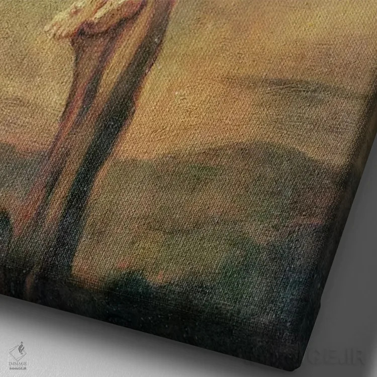 تابلو مسیح بر صلیب، حدود ۱۶۴۶ اثر رمبرانت فان رَین (نقاش بزرگ هلندی) - نمای نزدیک بافت بوم