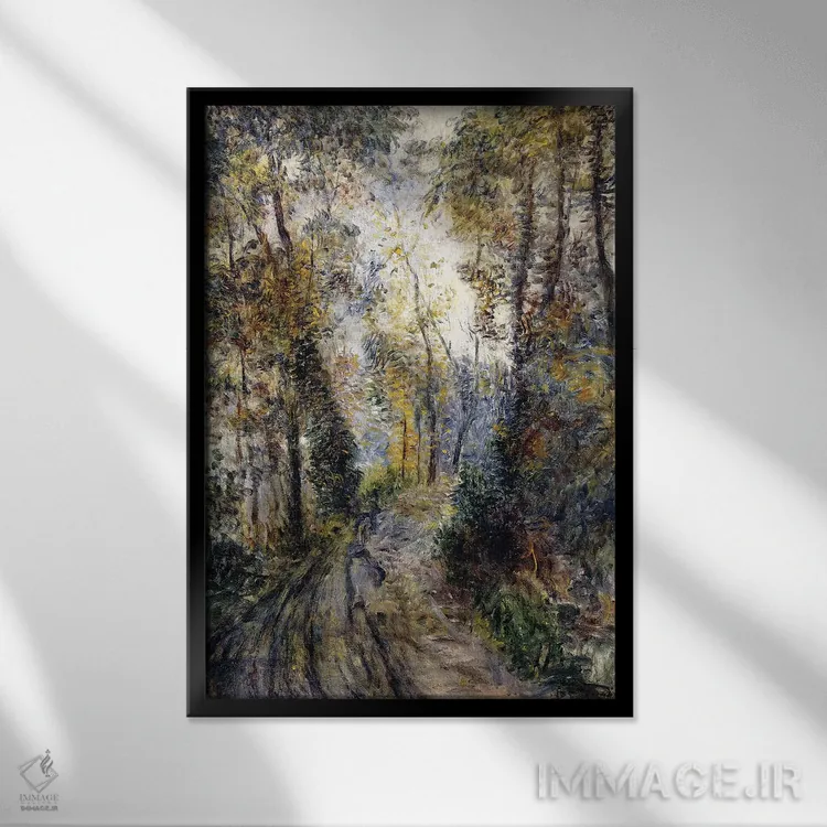 تابلو 1871,مسیر جنگلی، ۱۸۷۱ اثر پیر-اوگوست رنوار - نمای قابدار مشکی
