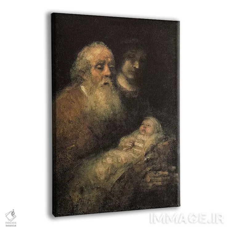 تابلو شمعون در معبد، ۱۶۶۹ اثر رمبرانت فان رَین (نقاش بزرگ هلندی) - نمای پرسپکتیو محصول