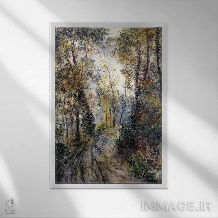 تابلو 1871,مسیر جنگلی، ۱۸۷۱ اثر پیر-اوگوست رنوار - نمای قابدار سفید