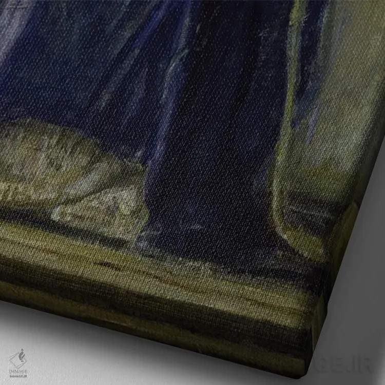 تابلو مسیح و مادرش در حال مطالعه کتاب مقدس، حدود ۱۹۰۹ اثر هنری اوسوا تانر - نمای نزدیک بافت بوم