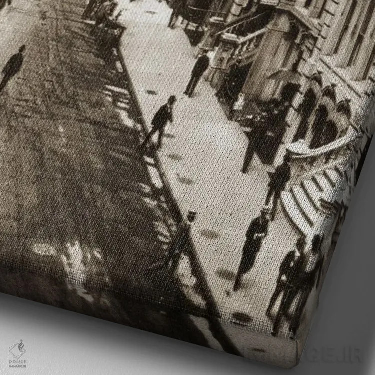 تابلو والاستریت، نیویورک، ۱۸۹۸ اثر عکاس آمریکایی (عنوان عمومی) - نمای نزدیک بافت بوم