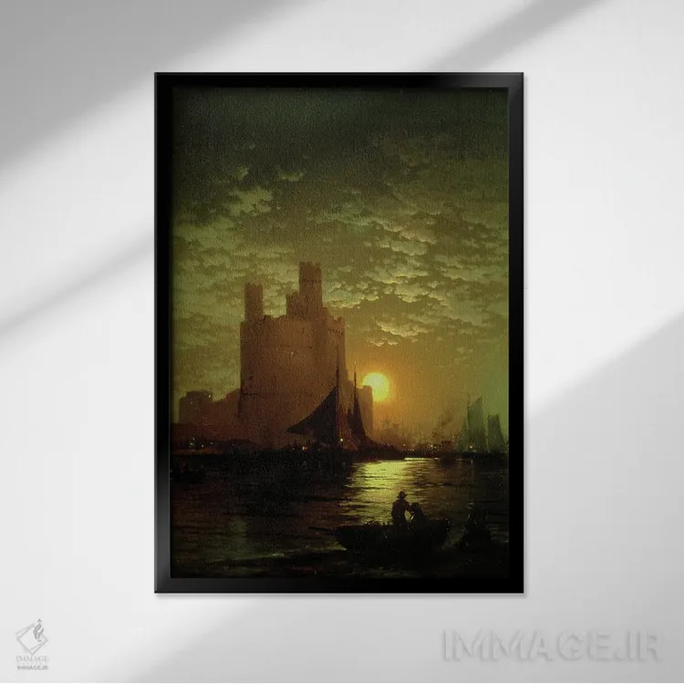 تابلو منظرهٔ مهتابی اثر ادوارد موران - نمای قابدار مشکی