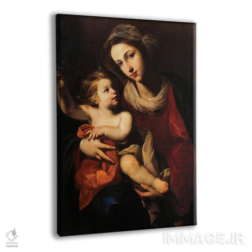 تابلو مریم مقدس و کودک اثر فرانچسکو سولیمنا (نقاش باروک ایتالیا) - نمای پرسپکتیو محصول