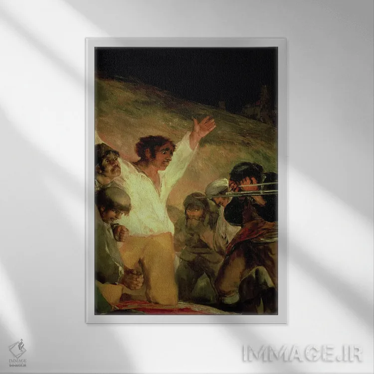 تابلو Execution Of The Defenders Of Madrid (3rd May, 1808 اثر فرانسیسکو گویا (نقاش و چاپگر اسپانیایی) - نمای قابدار سفید