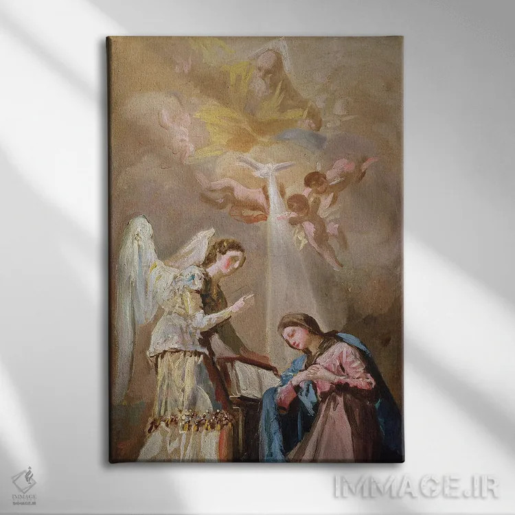 تابلو بشارت (اعلام مژده فرشته به مریم) اثر فرانسیسکو گویا (نقاش و چاپگر اسپانیایی) - نمای روبهرو روی دیوار