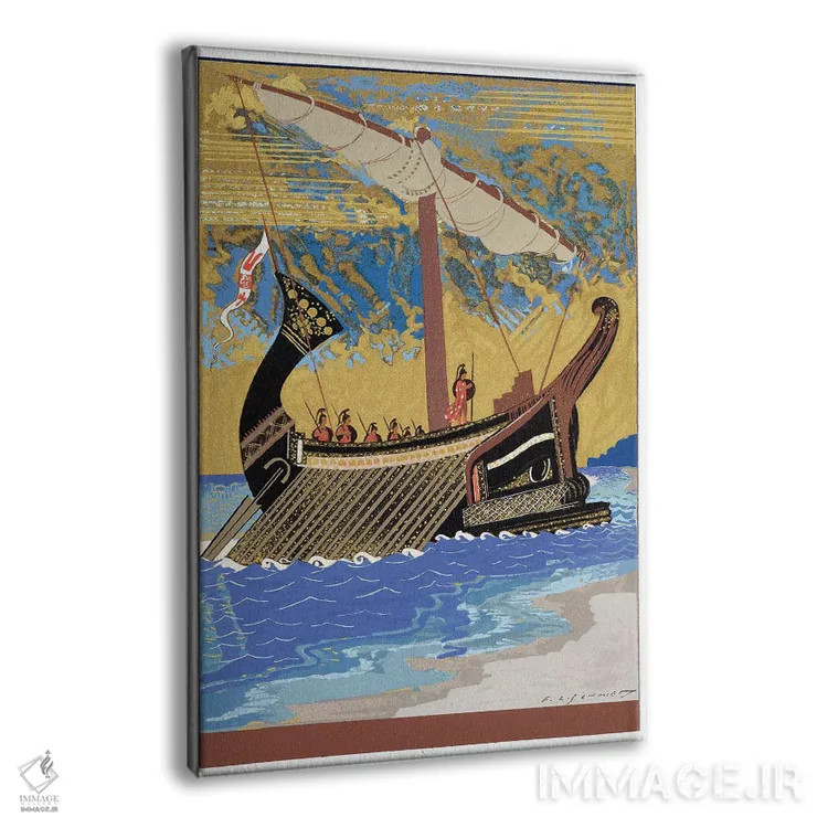 تابلو کشتی اودیسئوس (تصویرسازی از اودیسه هومر)، ۱۹۳۰–۱۹۳۳ اثر فرانسوا-لویی اشمید (هنرمند فرانسوی) - نمای پرسپکتیو محصول
