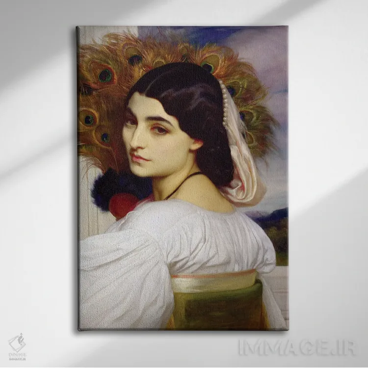 تابلو پاونی، ۱۸۵۹ (نام گیاه یا عنوان اثر) اثر فردریک لیتون (نقاش و مجسمهساز انگلیسی) - نمای روبهرو روی دیوار