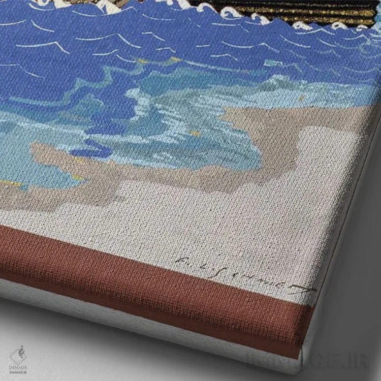 تابلو کشتی اودیسئوس (تصویرسازی از اودیسه هومر)، ۱۹۳۰–۱۹۳۳ اثر فرانسوا-لویی اشمید (هنرمند فرانسوی) - نمای نزدیک بافت بوم