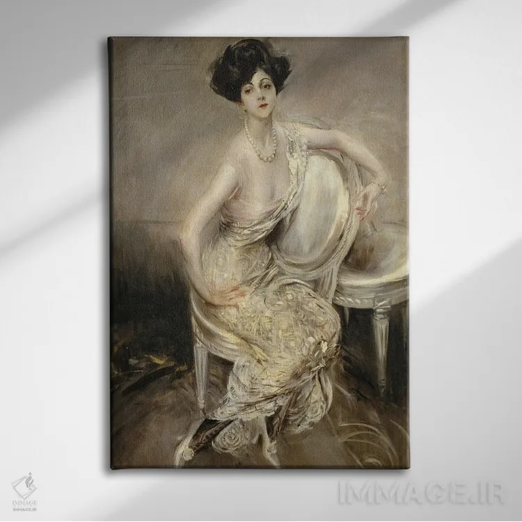 تابلو 1911,پرتره ریتا د آکوستا لیدیگ، ۱۹۱۱ اثر جیووانی بولباوری (نقاش ایتالیایی) - نمای روبهرو روی دیوار