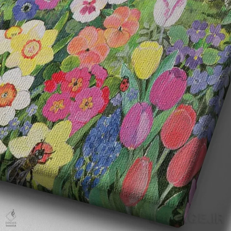 تابلو The Four Seasons,بهار، چهار فصل اثر هیلاری جونز - نمای نزدیک بافت بوم