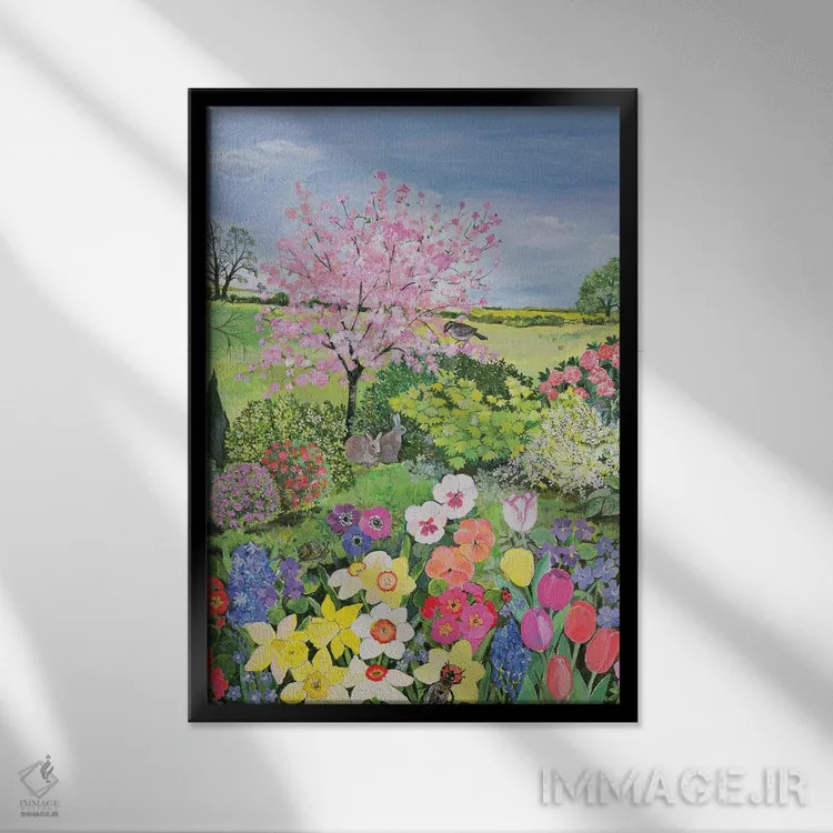 تابلو The Four Seasons,بهار، چهار فصل اثر هیلاری جونز - نمای قابدار مشکی