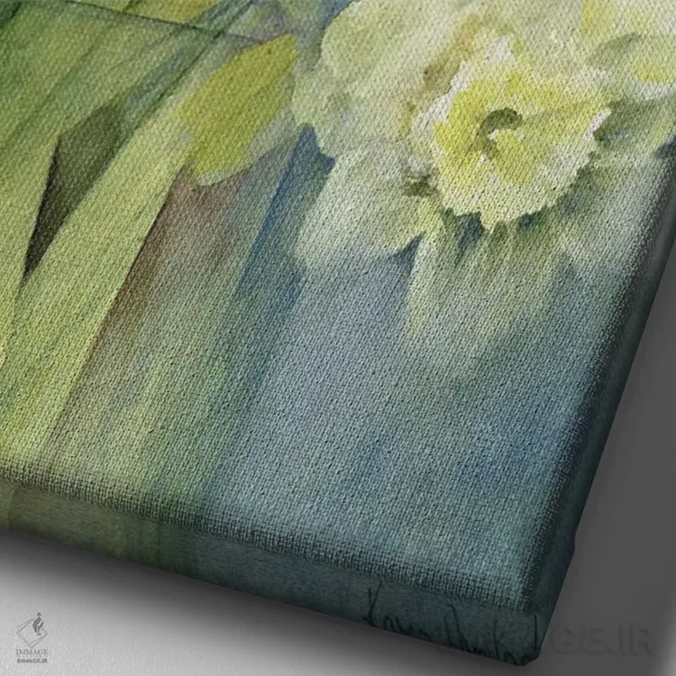 تابلو Uncle Remis And Ice Follies,نرگسها، عمو ریمیس و یخبازیها اثر کارن آرمیتاژ - نمای نزدیک بافت بوم