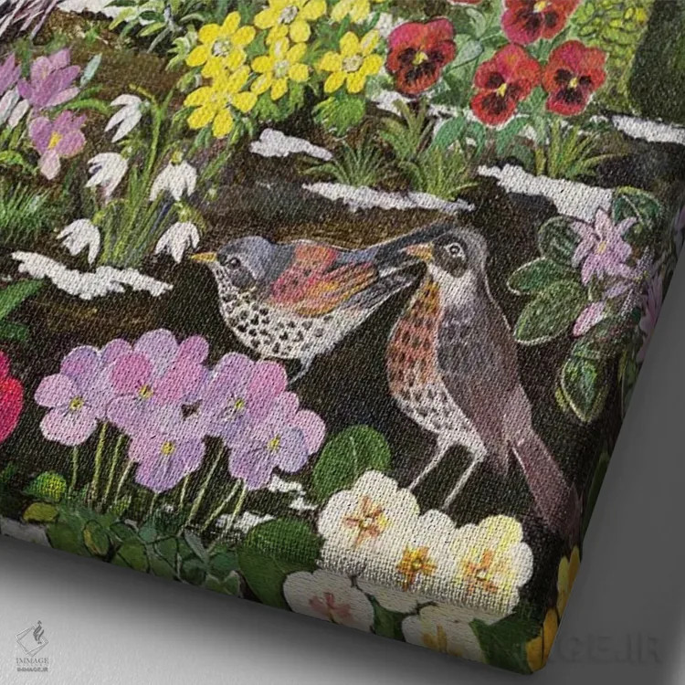 تابلو The Four Seasons,زمستان، چهار فصل اثر هیلاری جونز - نمای نزدیک بافت بوم