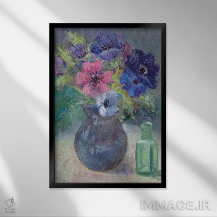 تابلو شقایقها اثر کارن آرمیتاژ - نمای قابدار مشکی