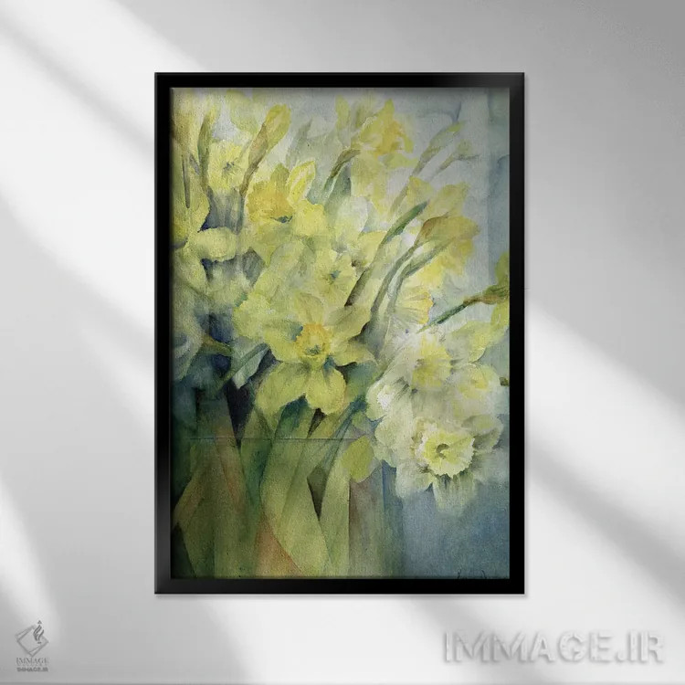 تابلو Uncle Remis And Ice Follies,نرگسها، عمو ریمیس و یخبازیها اثر کارن آرمیتاژ - نمای قابدار مشکی