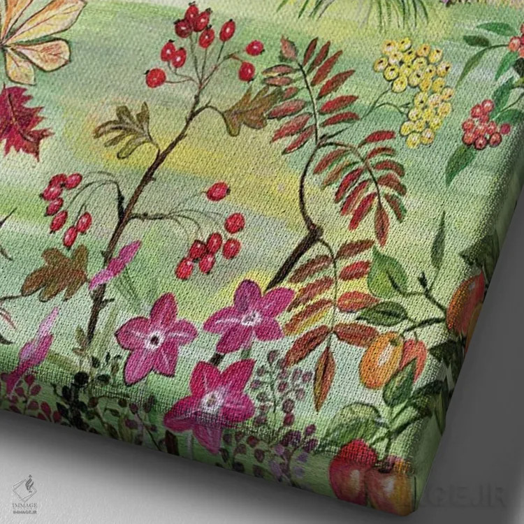 تابلو The Four Seasons,پاییز، چهار فصل اثر هیلاری جونز - نمای نزدیک بافت بوم