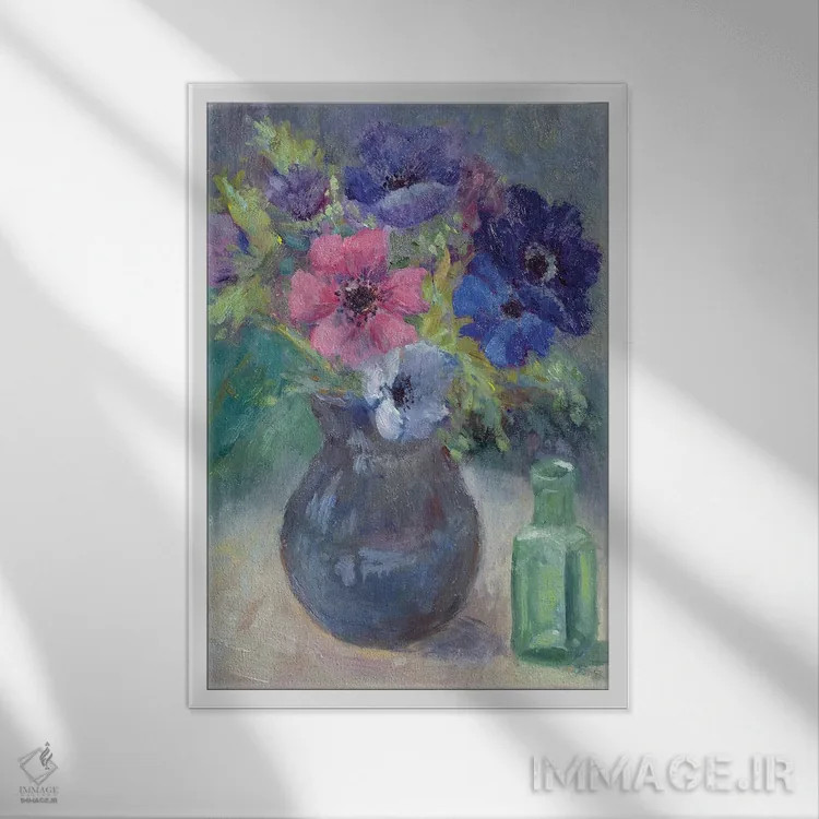 تابلو شقایقها اثر کارن آرمیتاژ - نمای قابدار سفید